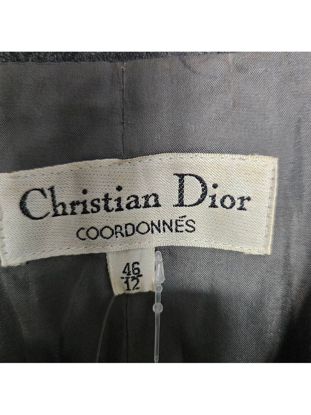 Christian Dior Gray Wool Blazer with Gold Buttons Size 12 Luxury Tailored Jackt - Picture 2 of 11